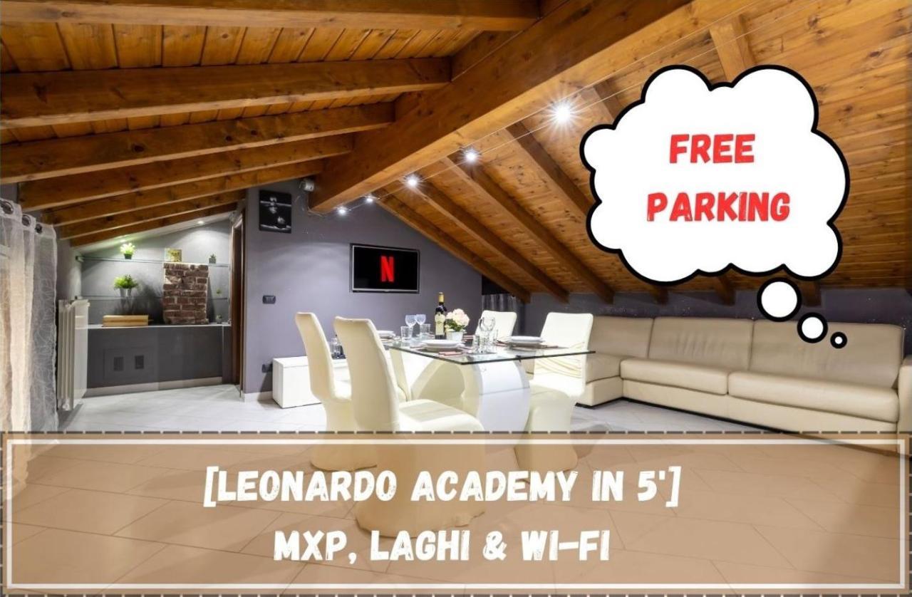 Ferienwohnung Leonardo Academy In 5' - Parcheggio Gratis - Laghi & Wi-Fi Sesto Calende Exterior foto
